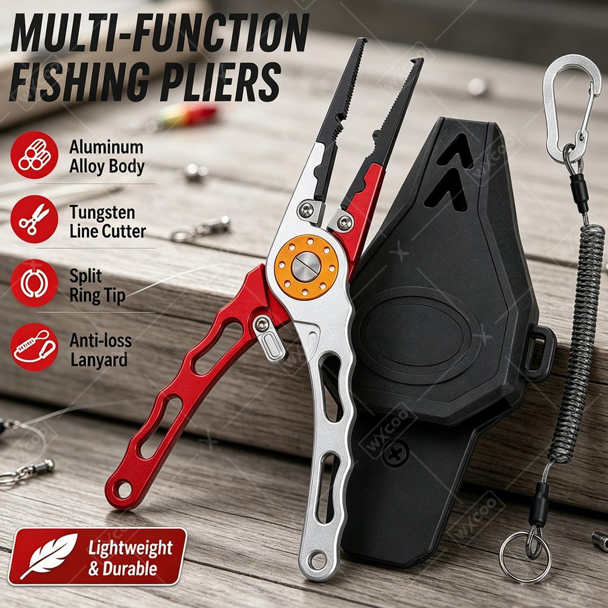 WXCOO Alicates para Anillos Di - Fishing Hook Sharpener reseña y precio