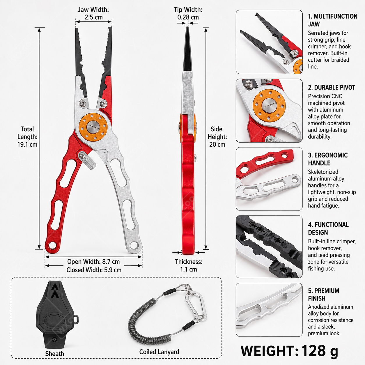 WXCOO Alicates para Anillos Di - Fishing Hook Sharpener reseña y precio