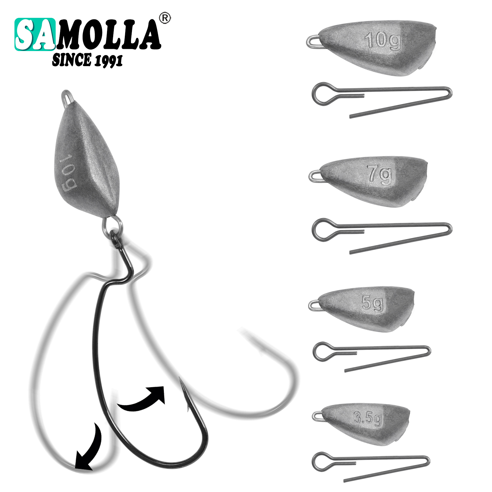 SAMOLLA 5 uds Jig Head peso de - Fishing Hook Jig reseña y precio